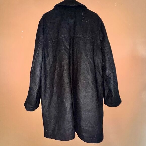 Club Room Men's Black Wool Blend Winter Pea Coat Jacket - Size XL - Picture 9 of 9